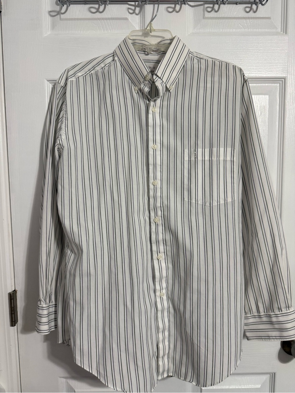 Aigner Men's White Button-Down Shirt with Stripes